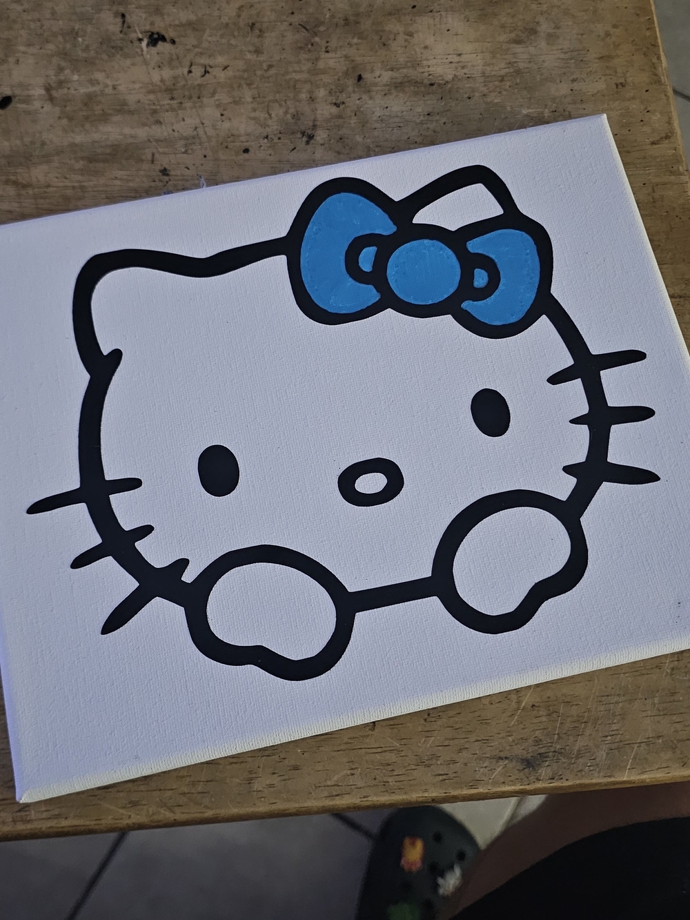 Sanrio Hello Kitty Canvas Art with Blue Bow